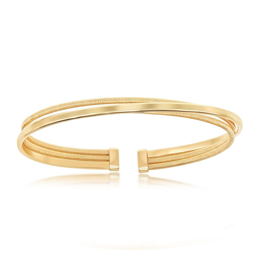 Polished Wire Bangle, Bonded with 14K Gold Plating