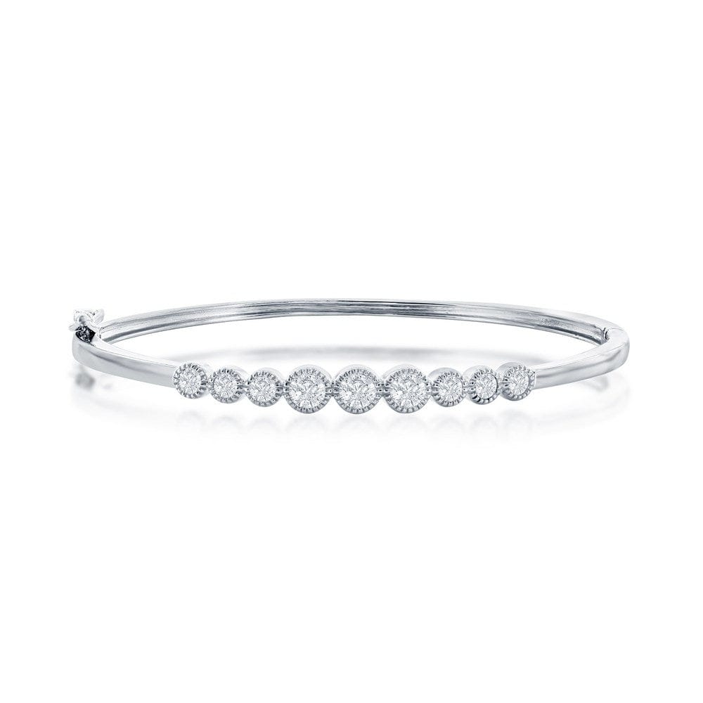 Beaded Outline Graduated CZ Bangle