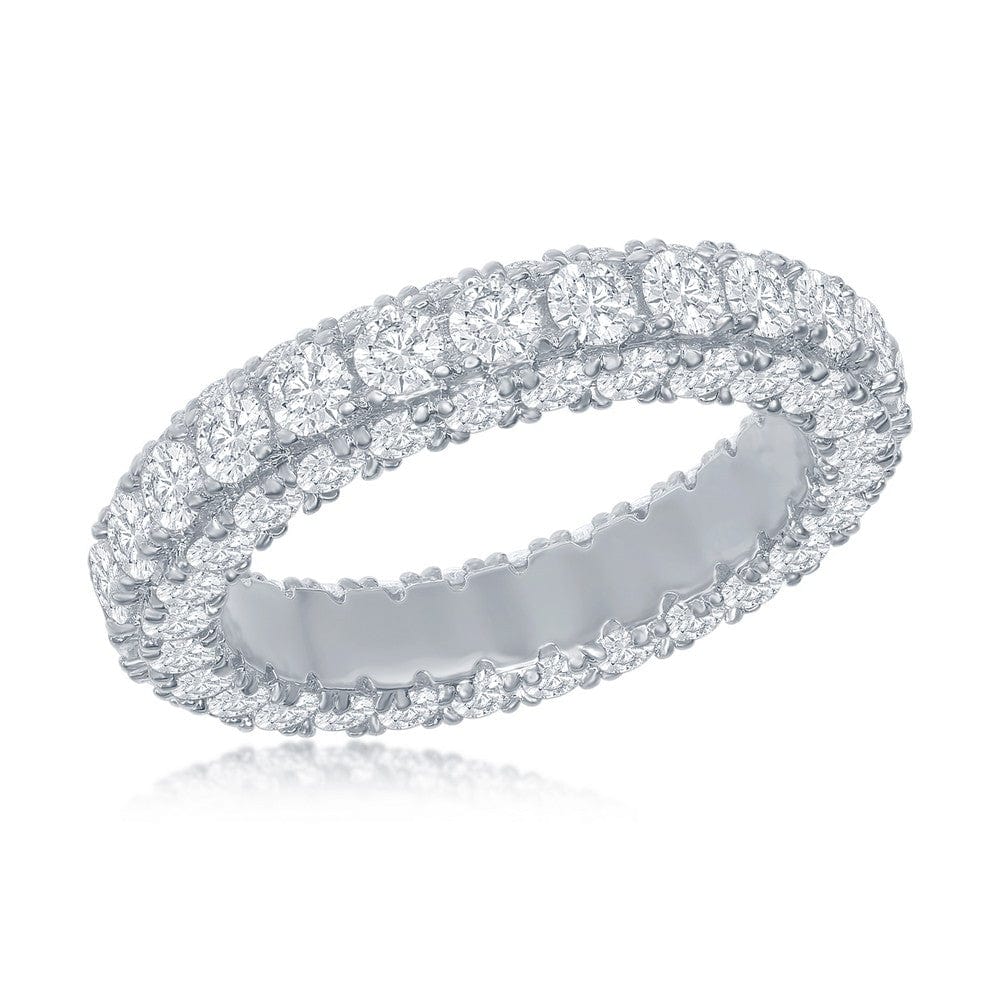 Triple Row CZ Eternity Band