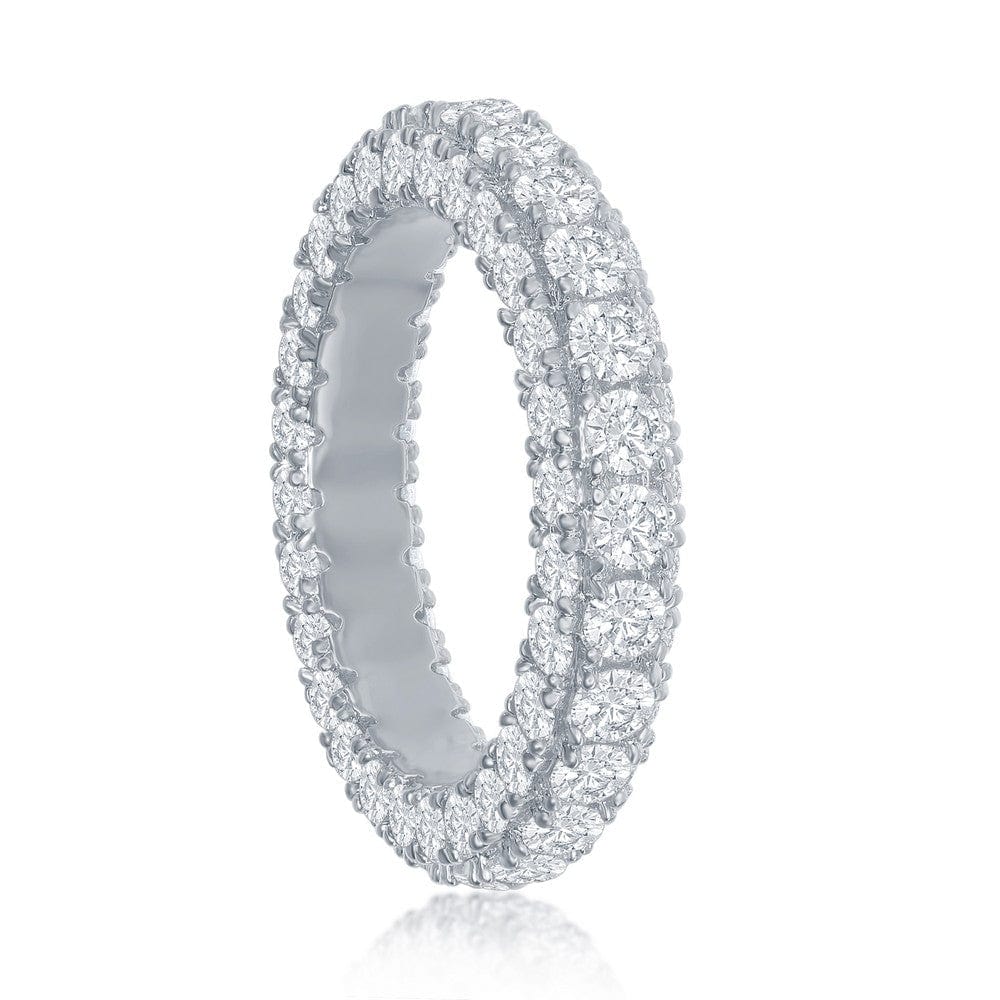 Triple Row CZ Eternity Band