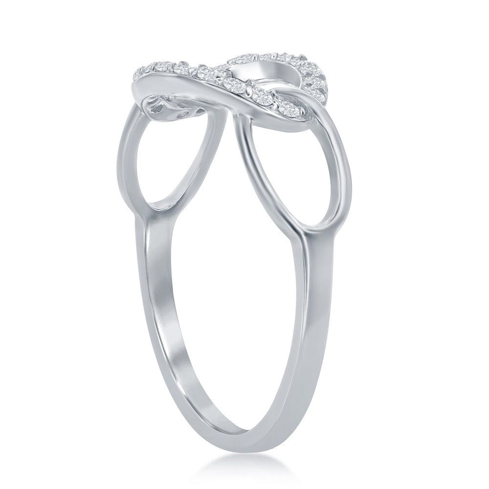 Oval CZ Linked Ring