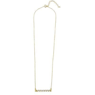 Twisted Bar Necklace with CZ