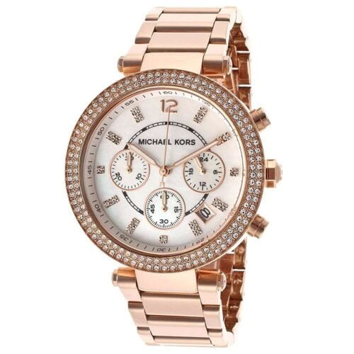 Michael Kors Parker Chronograph Rose Gold-Tone Ladies Watch MK5491